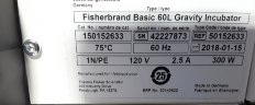 Fisherbrand Basic Microbiological Incubator 75L Ambient +7 to 75C