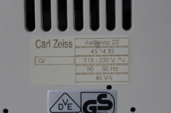 Carl Zeiss Axioskop 20 Transmitted Light Microscope